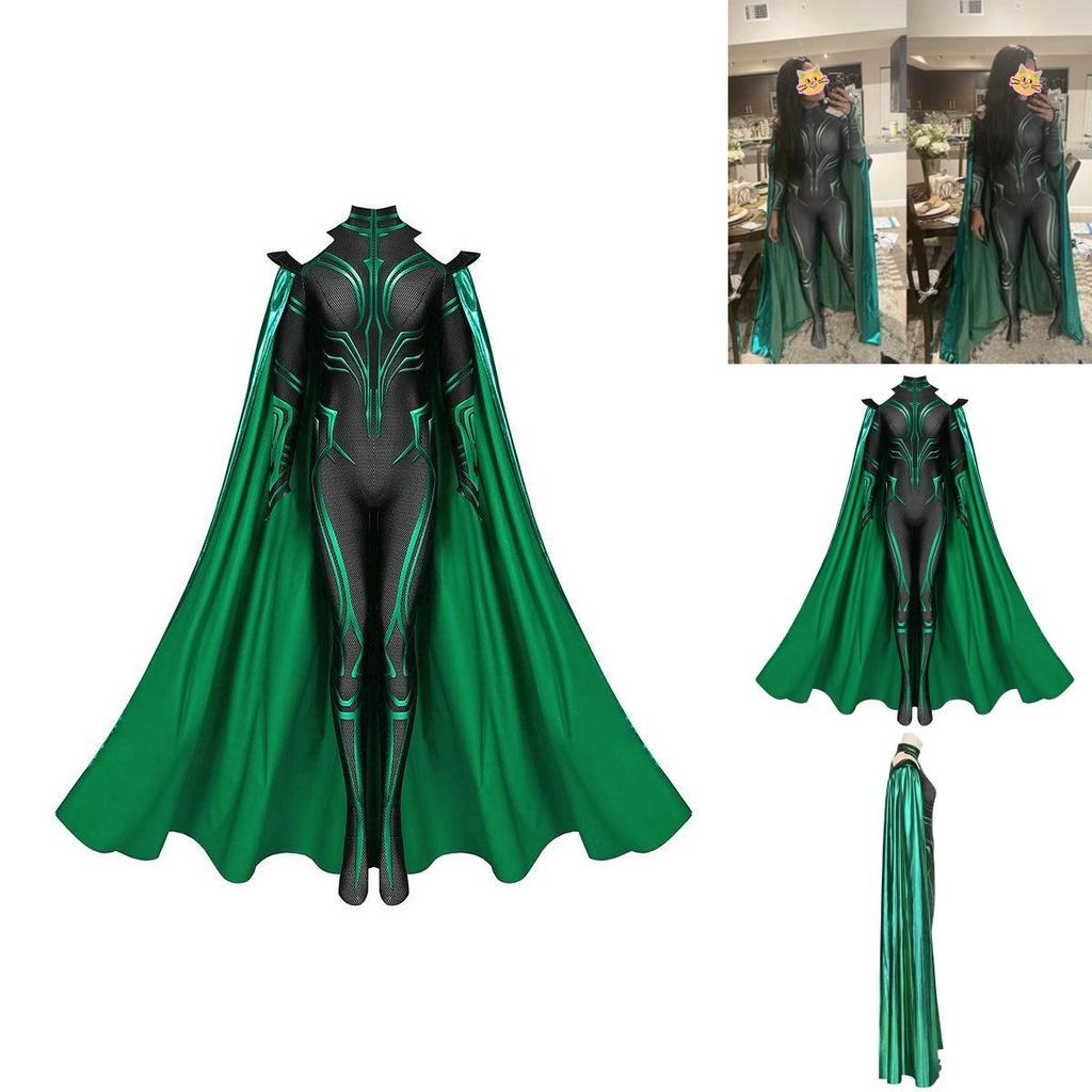 Thor3 Ragnarok Hela Erwachsenen- Kinder- Bodysuit Umhang Halloween-Kostüm Perfekt für Rollenspiele und Bühnenauftritte