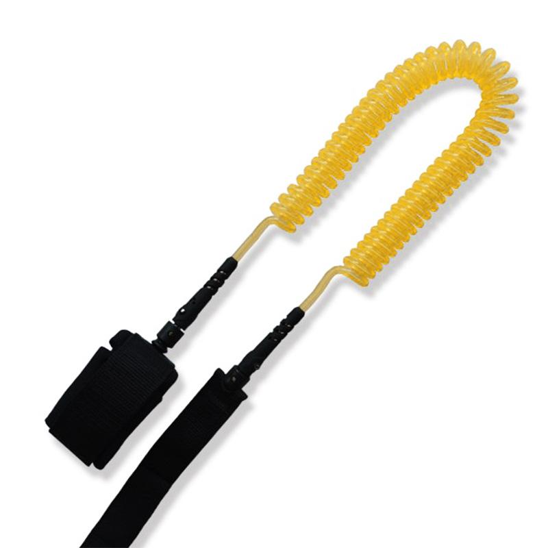 10 Fuß gewickelte Surfbrettleine, TPU Paddle Board Surfleine Fußseil, gepolsterter Knöchelriemen mit Edelstahl-Wirbeln