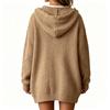 Women's Casual Hooded Cable Knit Cardigan with Pockets, Color Loose Fit