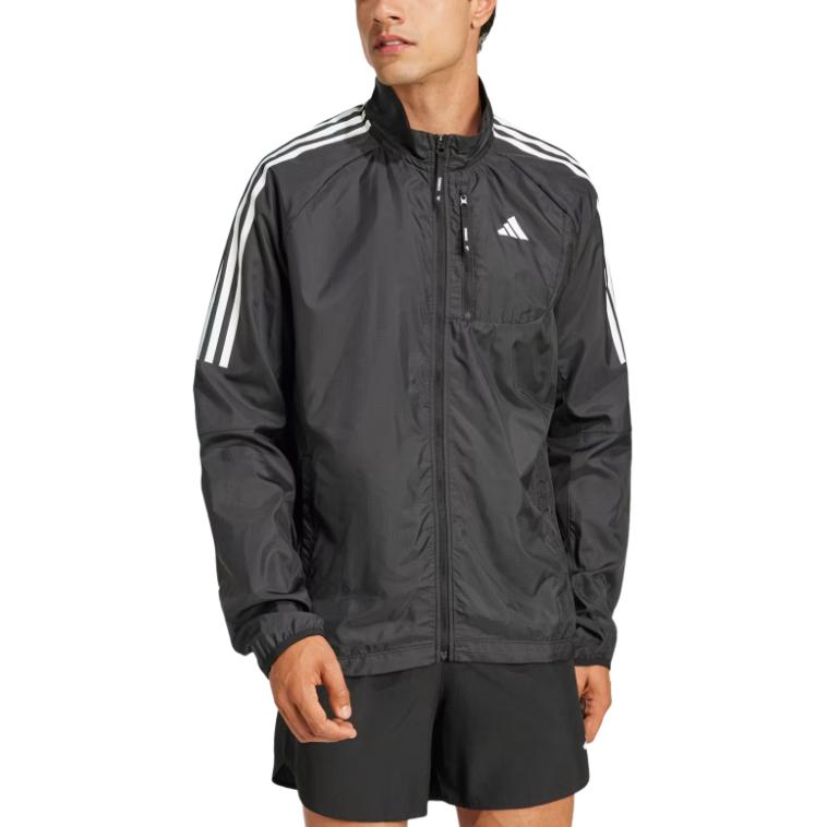 Adidas Own The Run3 Stripes Jacket Men's Black JD2322