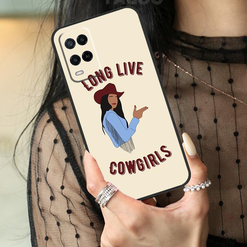 Space Cowgirl Case For Oppo A80 A60 A40 A17 A57 A77 A74 A54 A94 A78 A98 A18 A38 A58 A96 A76 A16 A15 A5 Pro