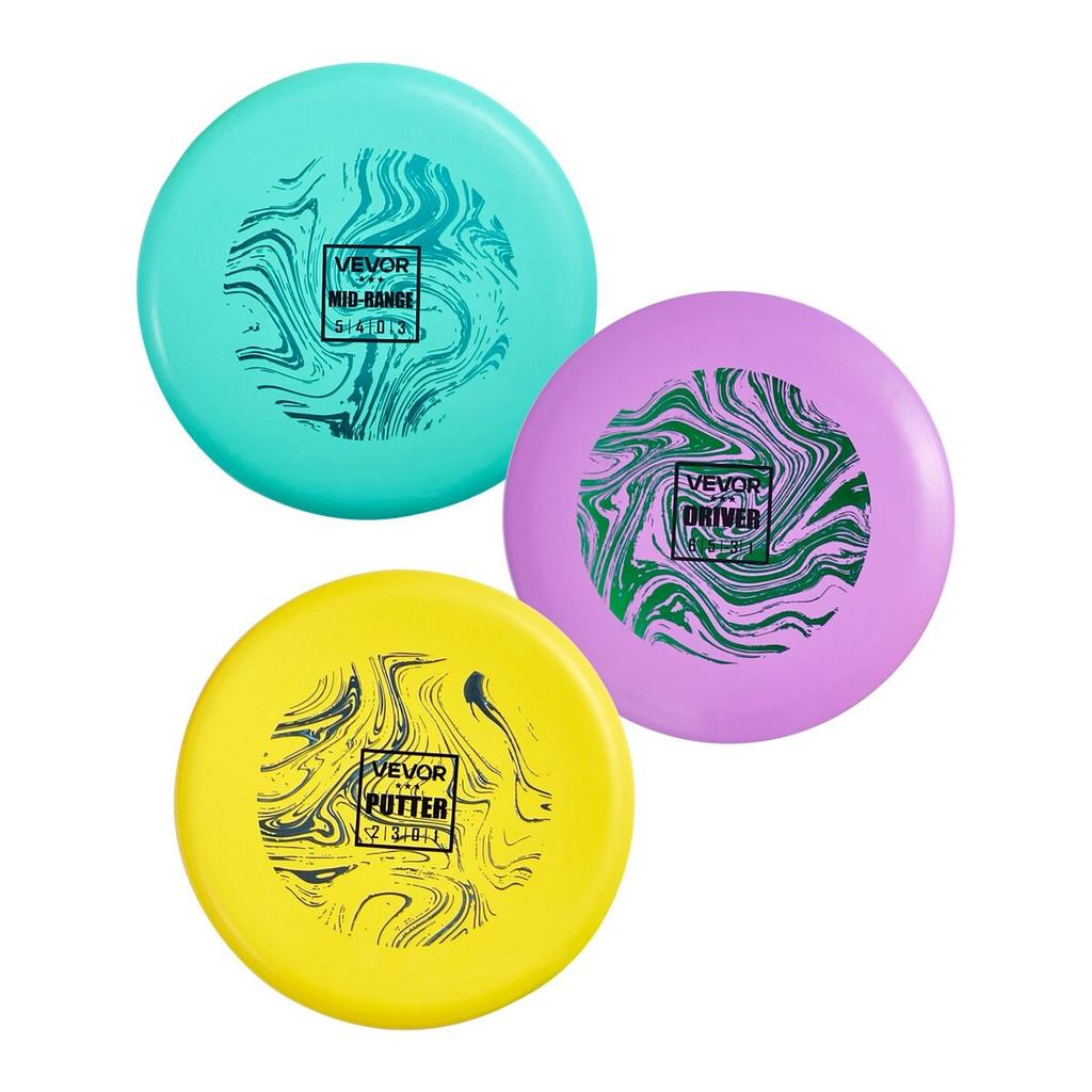 Disc Golf Set, 3er Pack Disc Golf Starter Set, Flugscheiben für Anfänger für Ganzkörper-Krafttraining, mit Putter, Mid-Range, Driver, PDGA-zugelassen,