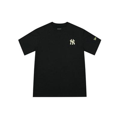 New Era MLB New York Yankees Logo NY Foil Print Series Summer American Short Sleeve T-Shirt Unisex Tops Black 12360543