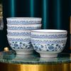 Jieyachie Blau-Weiße Keramik-Reisschalen - 6er-Set