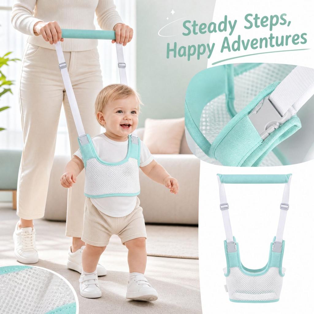 Toddler Baby Walking with Leash, Breathable Four- Support, Walking Assistant for Infant Learning to Stand, Summer