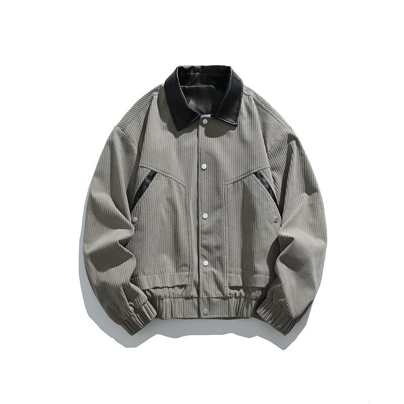 ACU Menswear | Men's Color Block Corduroy Lapel Jacket - 2026 Autumn/Winter High-End Casual Patchwork