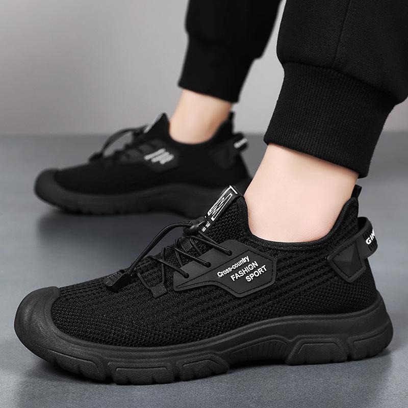 Shoes men's summer casual shoes breathable mesh shoes non-smelly feet flying woven shoes trendy soft sole comfortable sports shoes