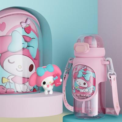 Cartoon Water Bottle Large Capacity Children's Sippy Cup with Rope Portable Summer Kettle Travel School Water Cup Girl's Gift
