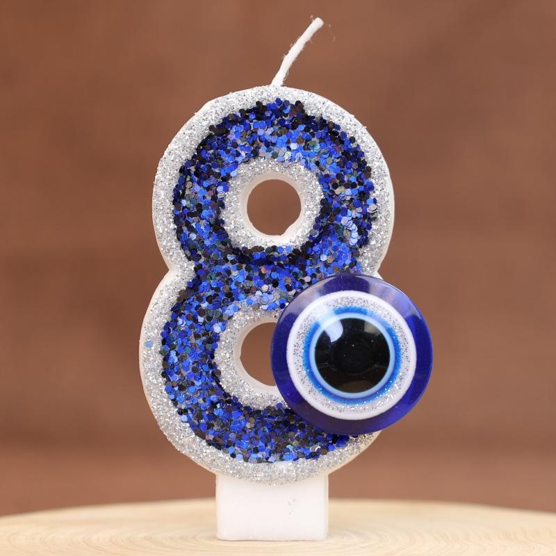 Digitale Geburtstagskerze, Kuchendekoration, Party, handgefertigt, DIY, digitale Kerze, Teufelsauge