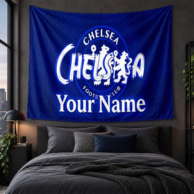Personalized Tapestry Wall Hanging Chelsea FC Pattern Art Background Cloth