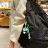 Whimsical Panda Cartoon Keychain Creative Rubber Charm For Backpack Or Keys Car