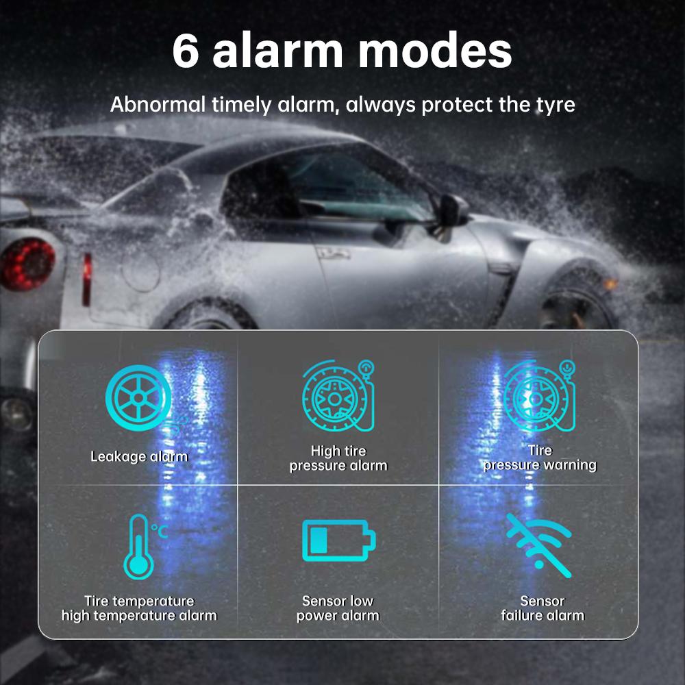 NEW Car Driver Alarm TPMS Monitor Sensor Wireless Car Tire Pressure Monitoring System with 4 External Sensors