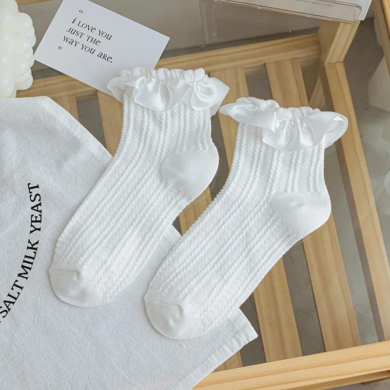 Korean Summer Sweet Lolita Lace Socks Princess Ruffle Sock for Girls Women Socks School Students White Socks