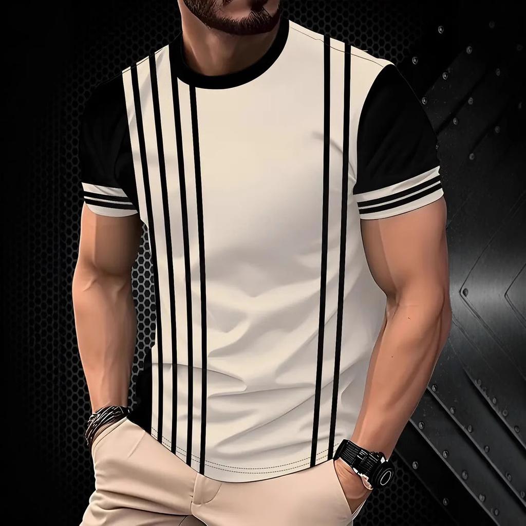 Daily Casual 3D Printed Men'S T-Shirts Fashion Street Short Sleeved Oversized Sportswear Top