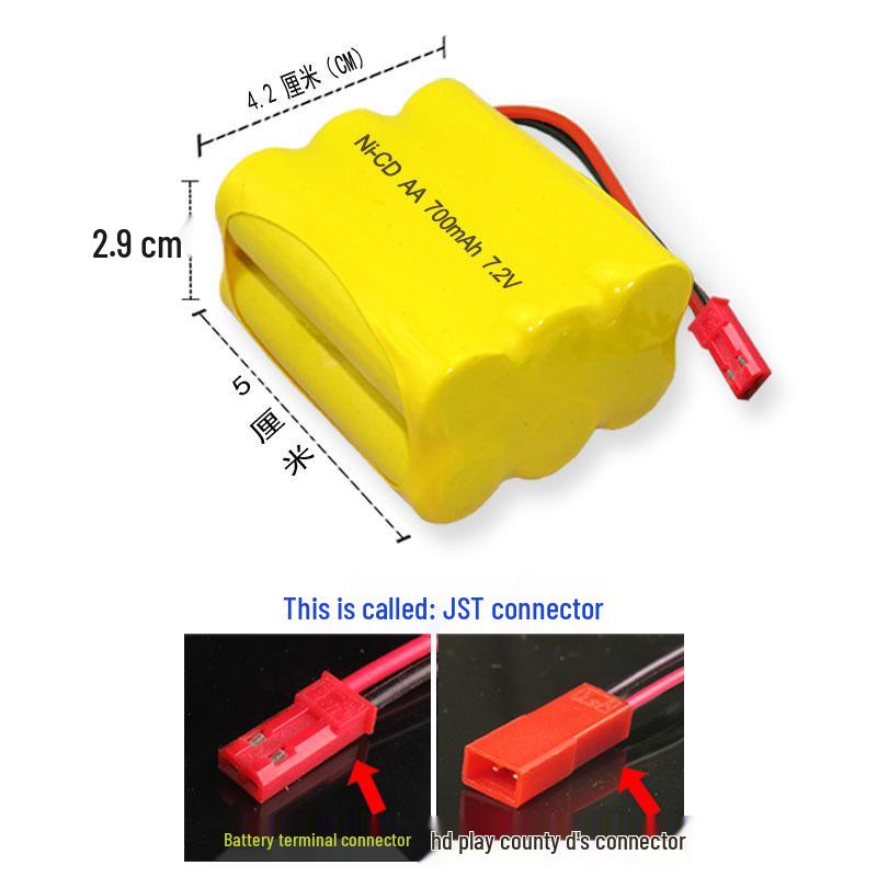 Rechargeable Battery Pack for Remote Control Toy Cars - 3.6V, 4.8V, 6V, 700mAh - Toy Accessories