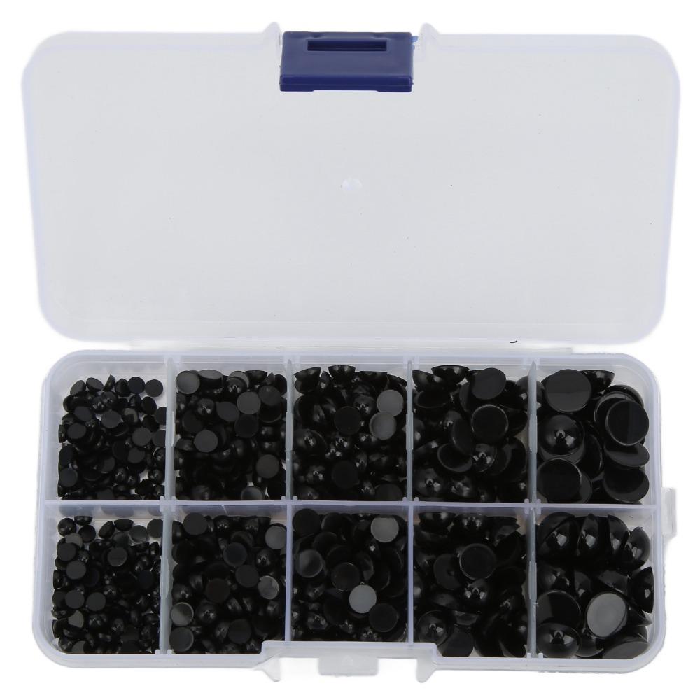 760pcs Plastic Toy Eyes Resin Flat Back Safety Eyes Doll Accessories Button Eyes  DIY Craft Making