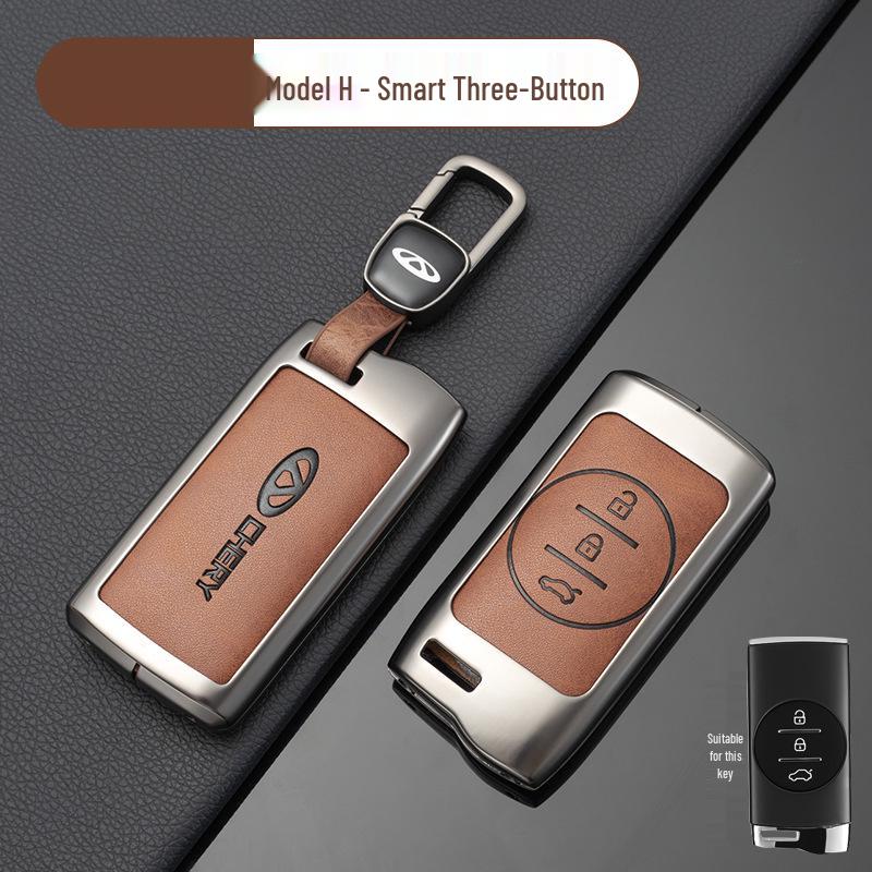 Chery Car Key Cover: Fits Tiggo, EQ1, QQ Ice Cream, Arrizo E - Small, Secure Metal Shell with Hanging Buckle