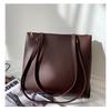 Simple Style Large Capacity Faux Leather Tote Bag for Women Solid Color Casual Shoulder Handbag