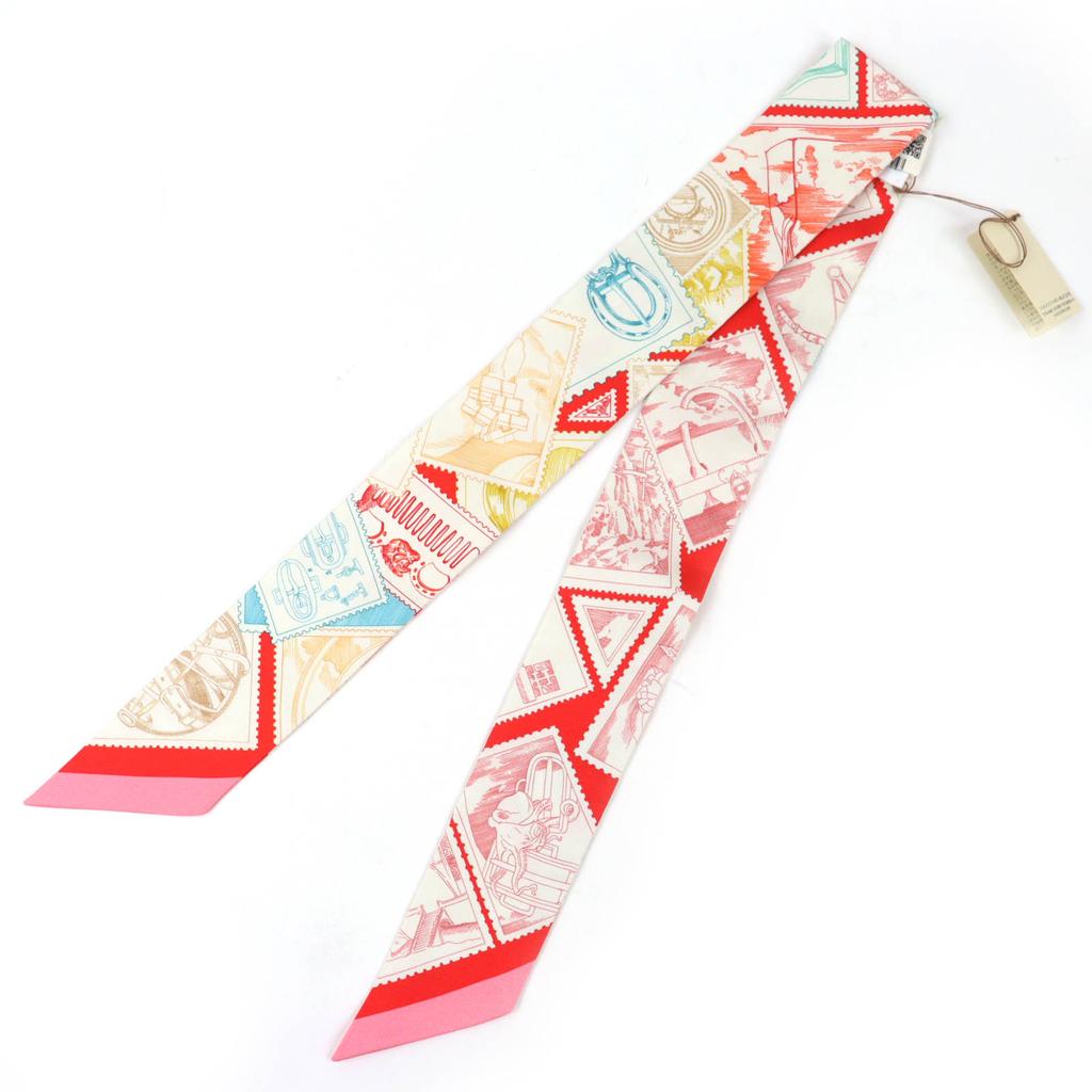 Pristine HERMES scarf Twilly Faubourg's stamp enthusiast silk Women H064205S Used