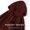 Women's 100% Wool Hooded Sweater