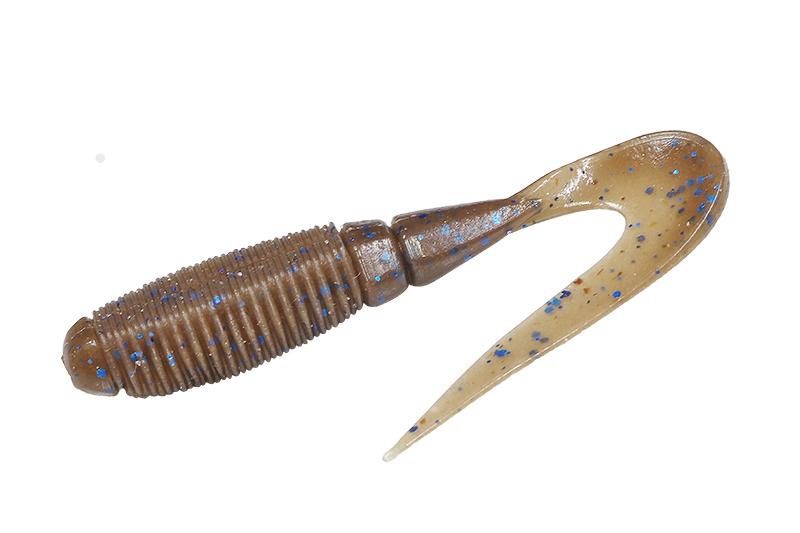 Jackall Soft Lure Rhythm Grub 2.4 Inches Dark Cinnamon Blue Flake (6676)