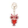 Decorative Keychain with Rhinestones, Hollowed-out Owl Keychain, Backpack Pendant, Fashionable Style, Animal Motif