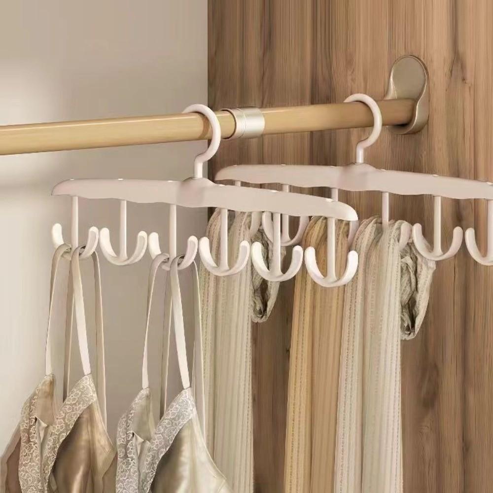 Portable Multi-Functional Hanger Multi-Hook Wave Hook Rotating Hanger Rotatable 12-Hook Closet Organizer Wardrobe Storage