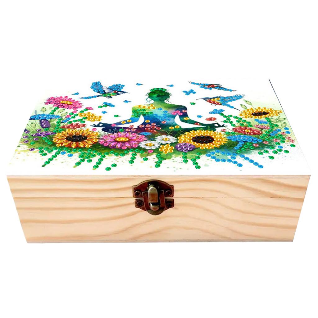 DIY Wooden 5D Diamond Art Diamond Art Storage Box DIY 5D Craft Jewelry Box for Adults Rings Beads and Jewelry Accessories