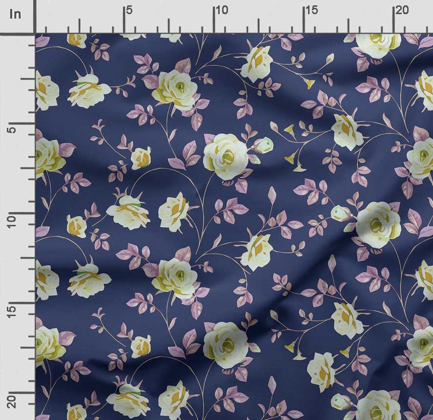Soimoi Blomster vintagetrykk bomull Cambric Quilting Stoff Selges av The Yard 42 Tommer Bred Middels Vekt Bomullsstoff Syutstyr