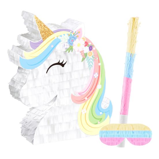 Birthday Party Pinata Animal Woodland Theme Pinata with Stick Blindfold Confetti for Kids Birthdays Celebrations