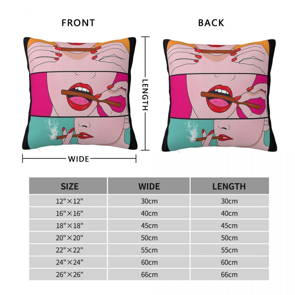 Weed Lady Comics Pop Art Square Pillowcase Polyester Linen Velvet Pattern Zip Decor Throw Pillow Case Bed Cushion Cover