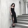 Suspender Dress Female Platycodon French Slim 2026 New Summer Retro Split Fork Inner with Base Small Black Skirt