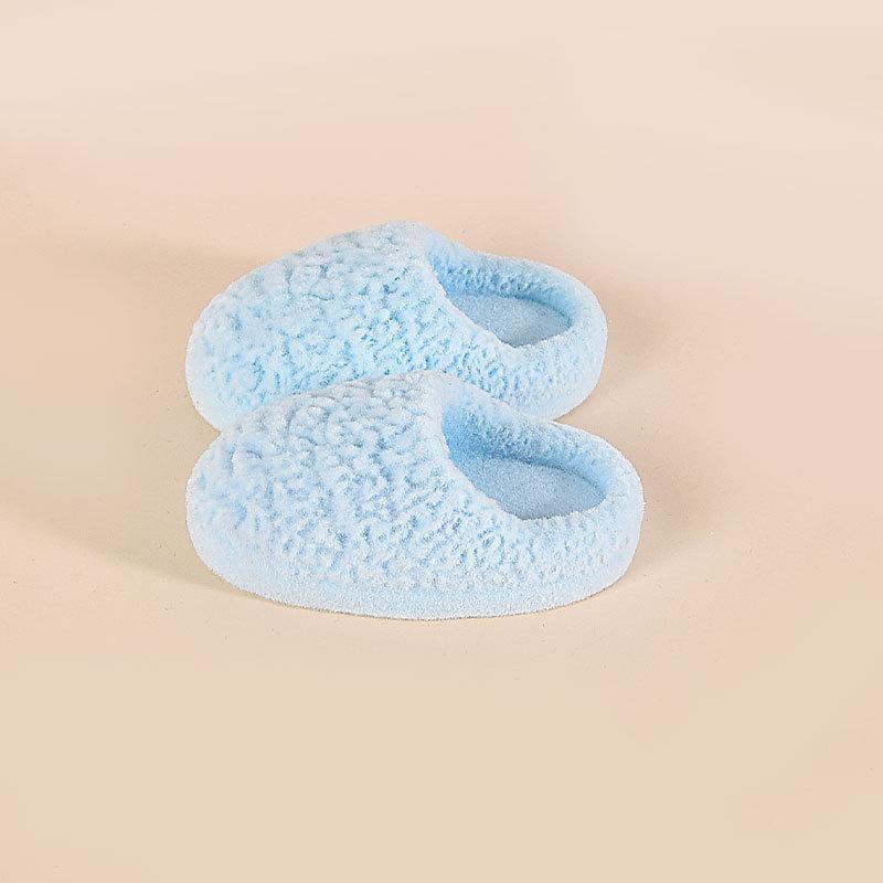 

1 пара 1:6 Кукольных миниатюрных тапочек, имитация флокированных тапочек, домашняя модель, декор, игрушка, аксессуары для кукольного домика синий