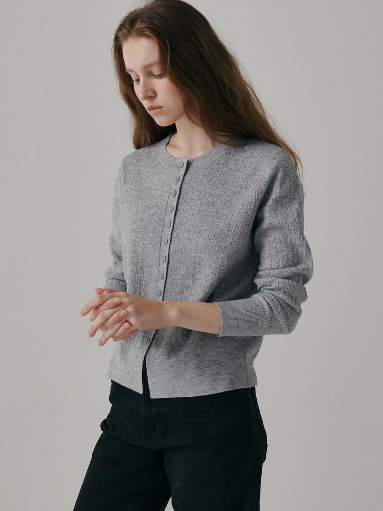 Banillaniteu Airy Cable Round Cardigan