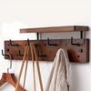 Contemporary Wooden Wall-Mounted Key Key Hook Hangers with 8 Hooks Coat Rack Entryway Organizer for Coats Hats Bags Rack
