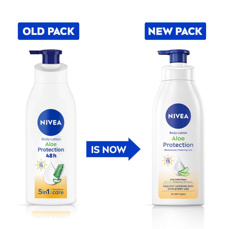 Nivea Spf 15 Aloe Vera Sunscreen Lotion 400ml 5-In-1 Moisturizer 48H Hydration Non Greasy Skin Care