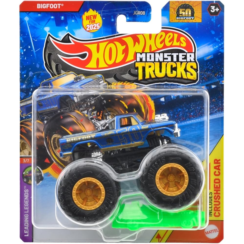 Hot Wheels Bigfoot Monster Truck 1:64 Scale Toy Vehicle Blue for Ages 3 and Up