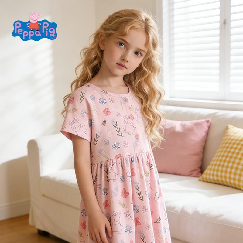 Girls Princess Dress Short Sleeve Cotton Cartoon Kids 2026