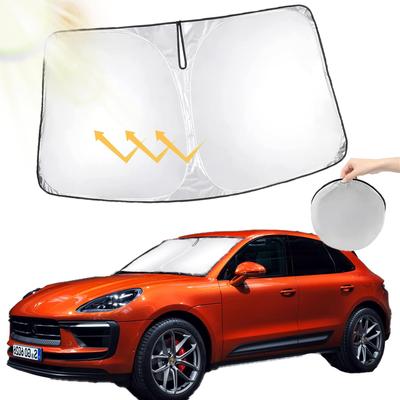 Oricarmes Macan Sonnenschutz für Porsche Macan Front mit Stauraum Auto Camping Zubehör für Macan Tasche, Sonnenschutz,