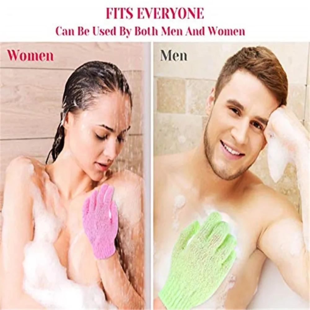 Five Fingers Bath Gloves Reversible Exfoliating Shower Body Scrub Gloves Cleansing Tools Bath Towel Bath Products Back Scrub