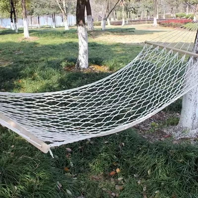 Camping courtyard travel hammock, anti-overturning mesh hammock, cotton rope hammock