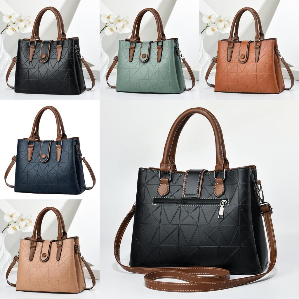 Retro Diamond Pattern Pu Shoulder Bag With Zipper Closure For Office Use