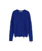 SUNBURNPROJECT Damaged Cable Wool Knit, Blue