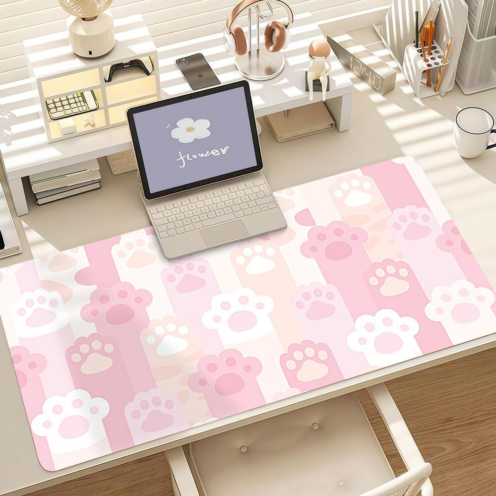 Cute Cat Paw Large Gaming Mouse Pad Antislip Rubber Desk Mat For Laptop Home Office Gaming Desktop Decor