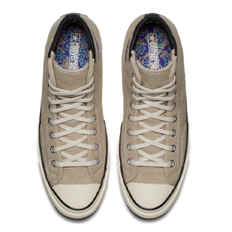 CLOT x Converse 1970s Casual Slip-Resistant Durable High-Top Sneakers for Both Men and Women in Khaki Color