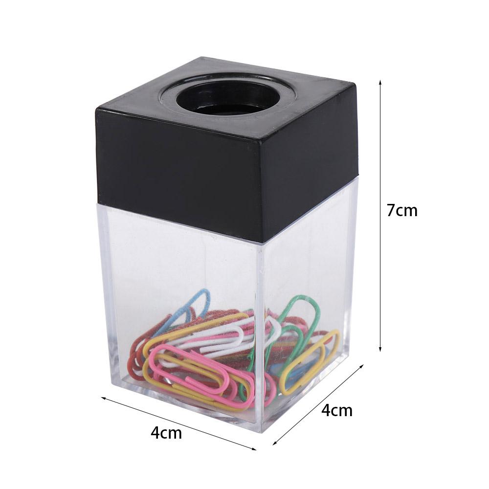 Office Supplies Transparent Magnetic Absorption Box Paperclip Holder Desk Storage Clips Dispenser