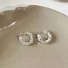 Alloy C-Shaped  Earrings Wave Vintage Twisted Earrings Shattered Silver C-shaped Earrings  Women