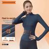 Cross-Border Fleece-Lined Yoga Half-Zip: Slimming, Luxe Long-Sleeve Top for Fall/Winter