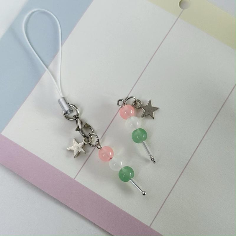 Bead Star Pendant Phone Charm Hangings Rope Elegant Phone Chain Strap Bag Decoration Lanyard Keychain Accessories