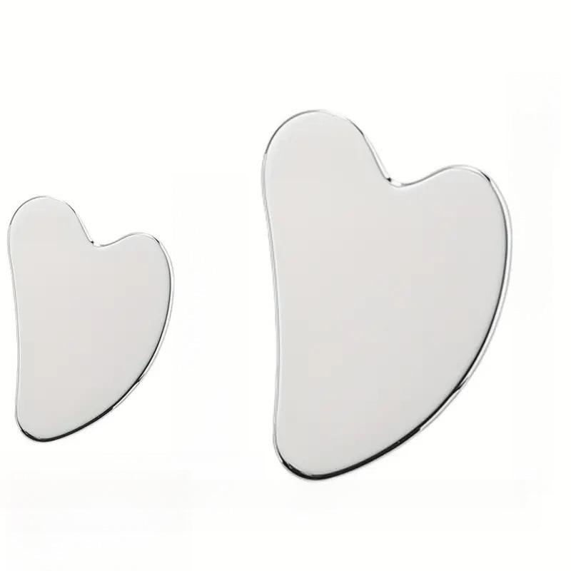 Heart-Shaped Stainless Steel Gua Sha Board for Facial Firming and Lifting Massage – Large Size, Multifunctional Fascia Tool.